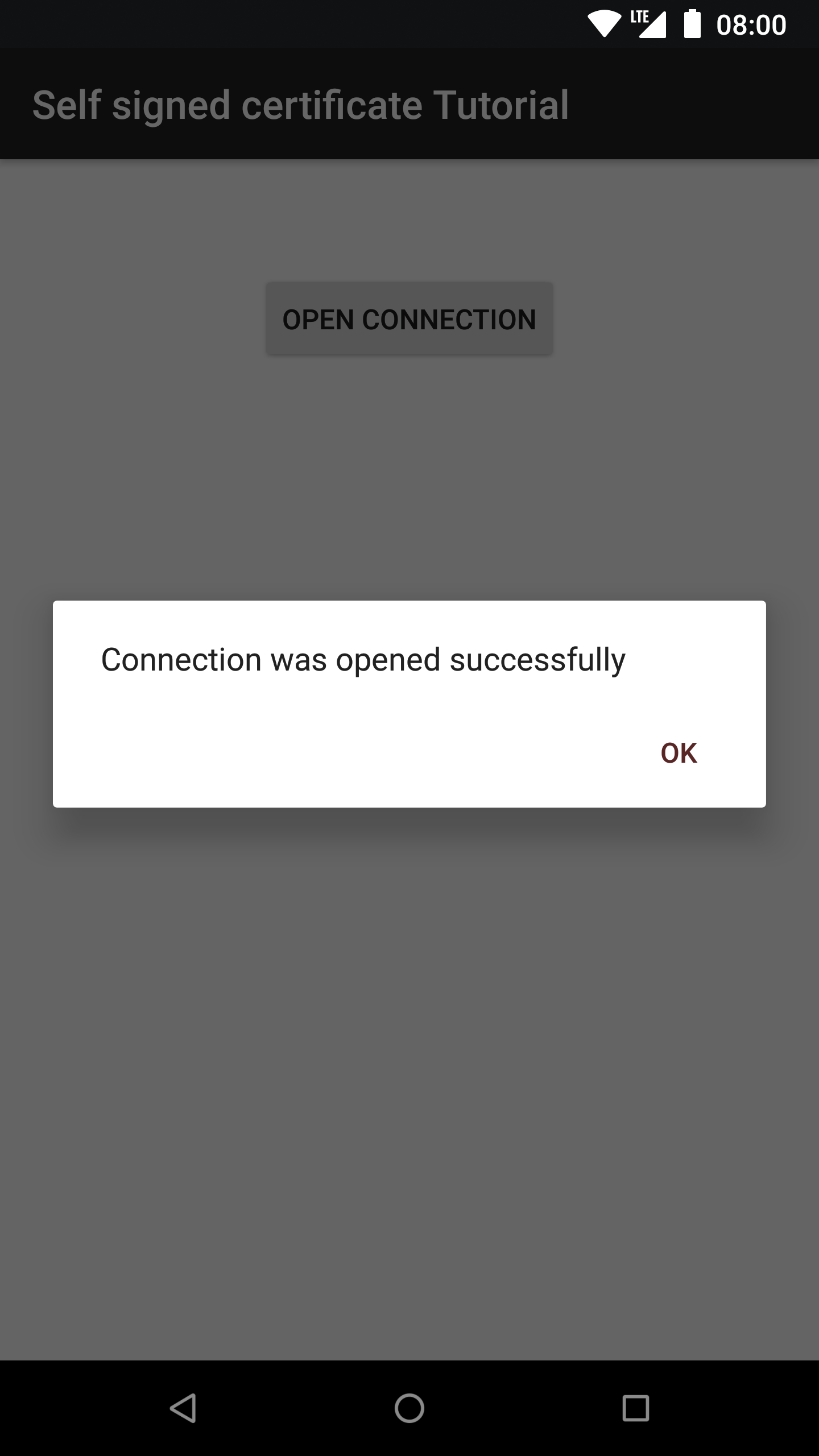 Successful connection