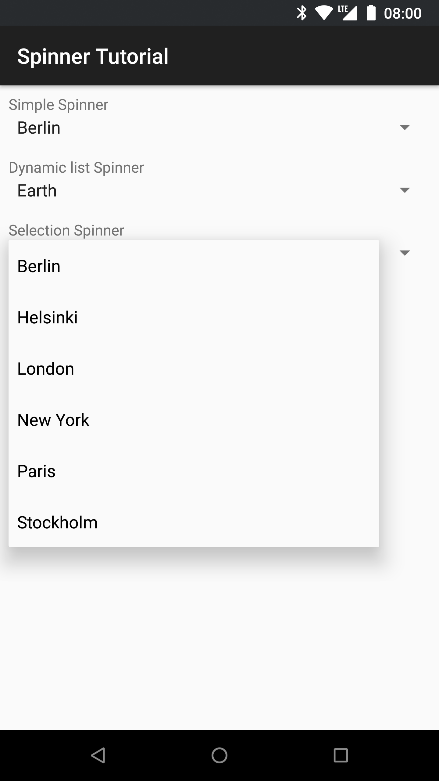 Android Spinner (DropDown) tutorial · Taneli Korri